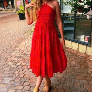 Olivaceous Halter Dress